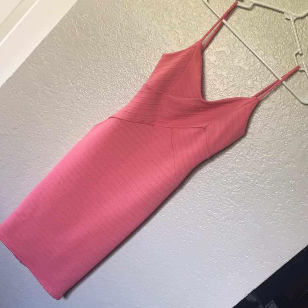Pink body con dress